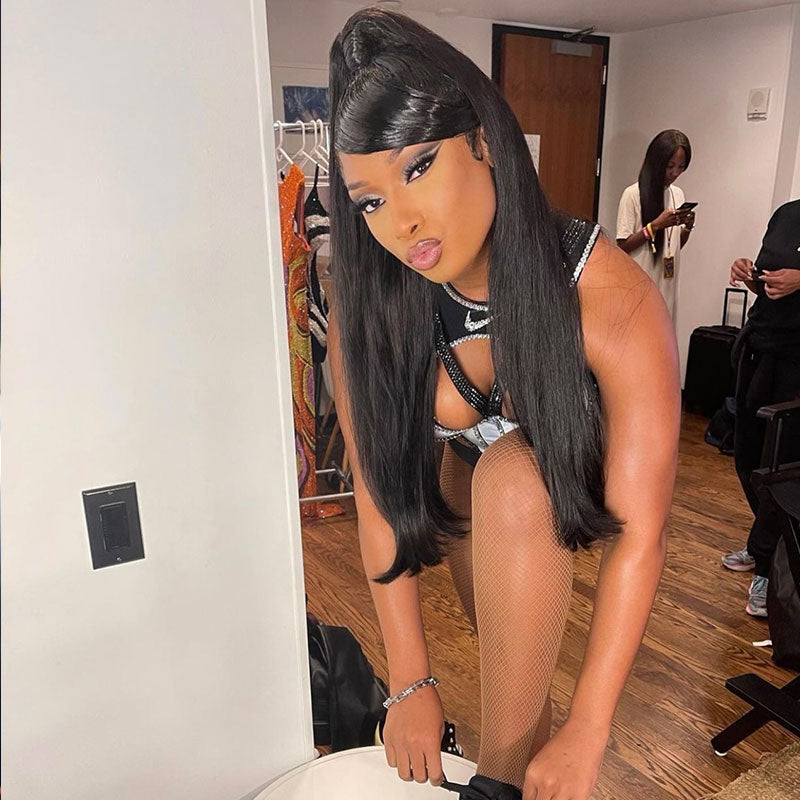 Influencer in Nude Barre product