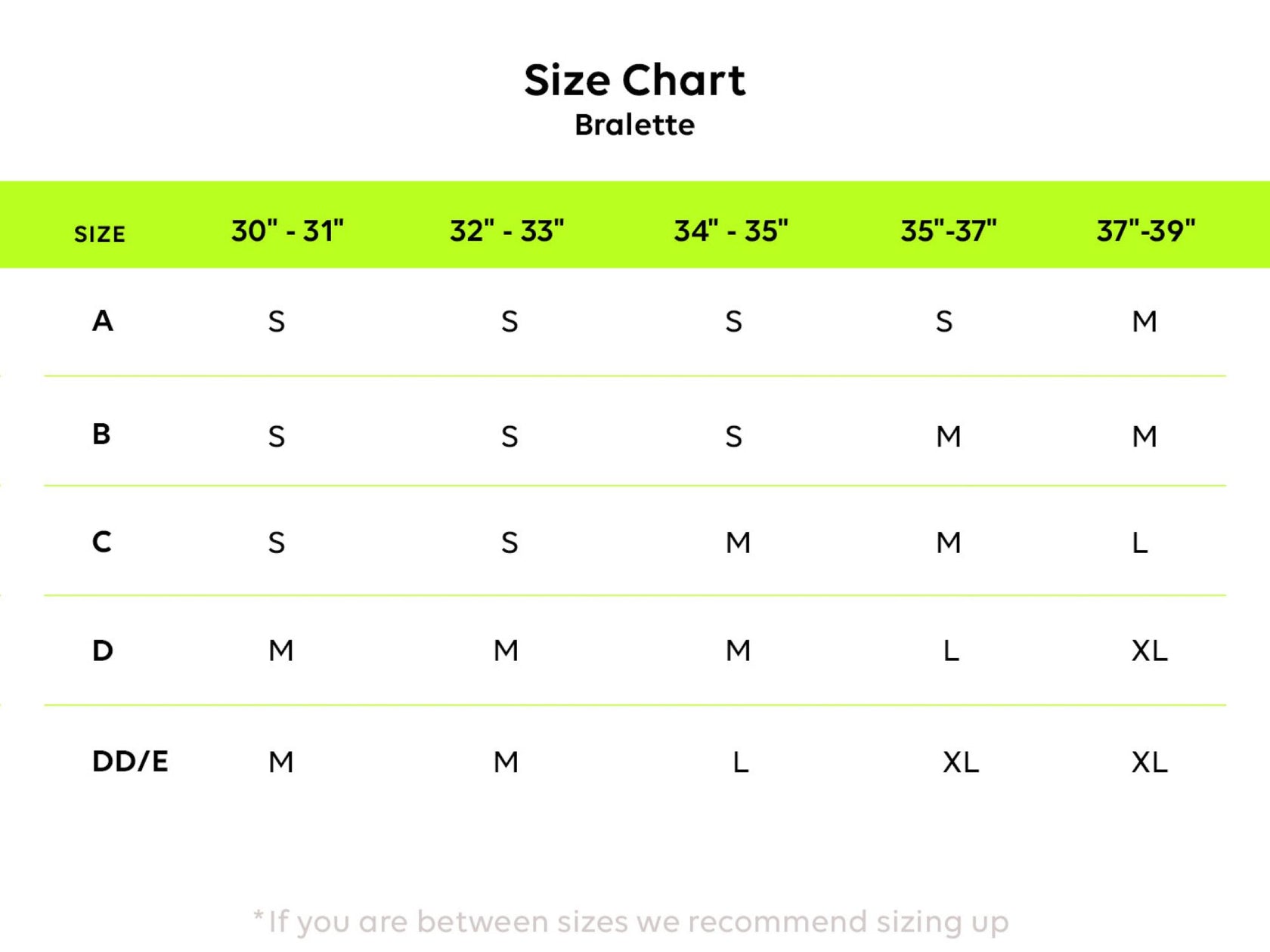 baretraps size chart